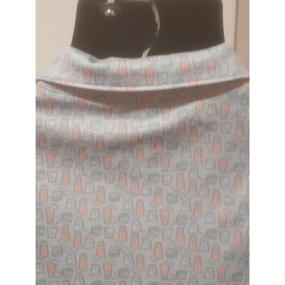 Huk Polo Shirt Mens 2XL XXL Gray Short Sleeve Fishing All Over Print Outdoor - Picture 8 of 12